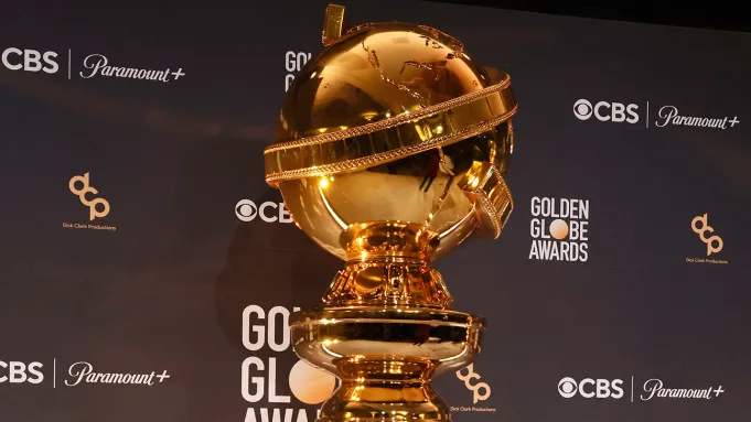 A view of the Golden Globe Award trophy statue onstage. (credit GETTY IMAGES)