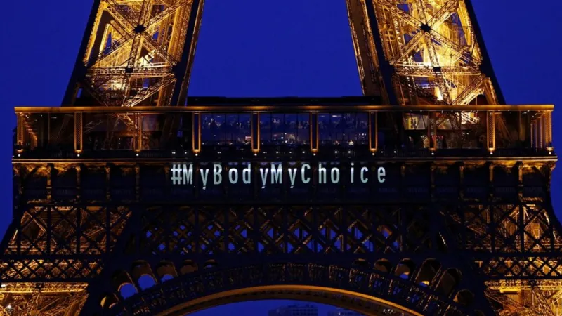 The Eiffel Tower was lit up with the message, My Body My Choice right after the vote.