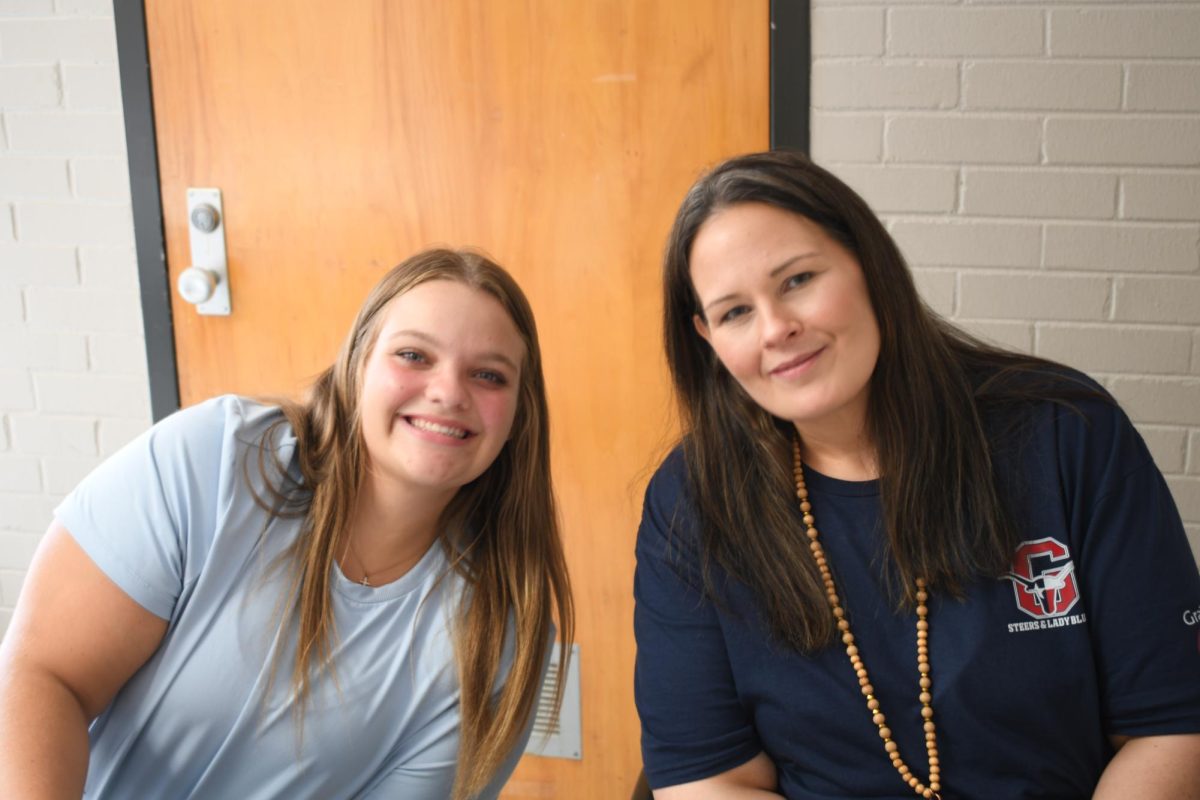 Hallie Beth and Sara Jo Carrico pictured running the check in table during the drive (8/24/24)