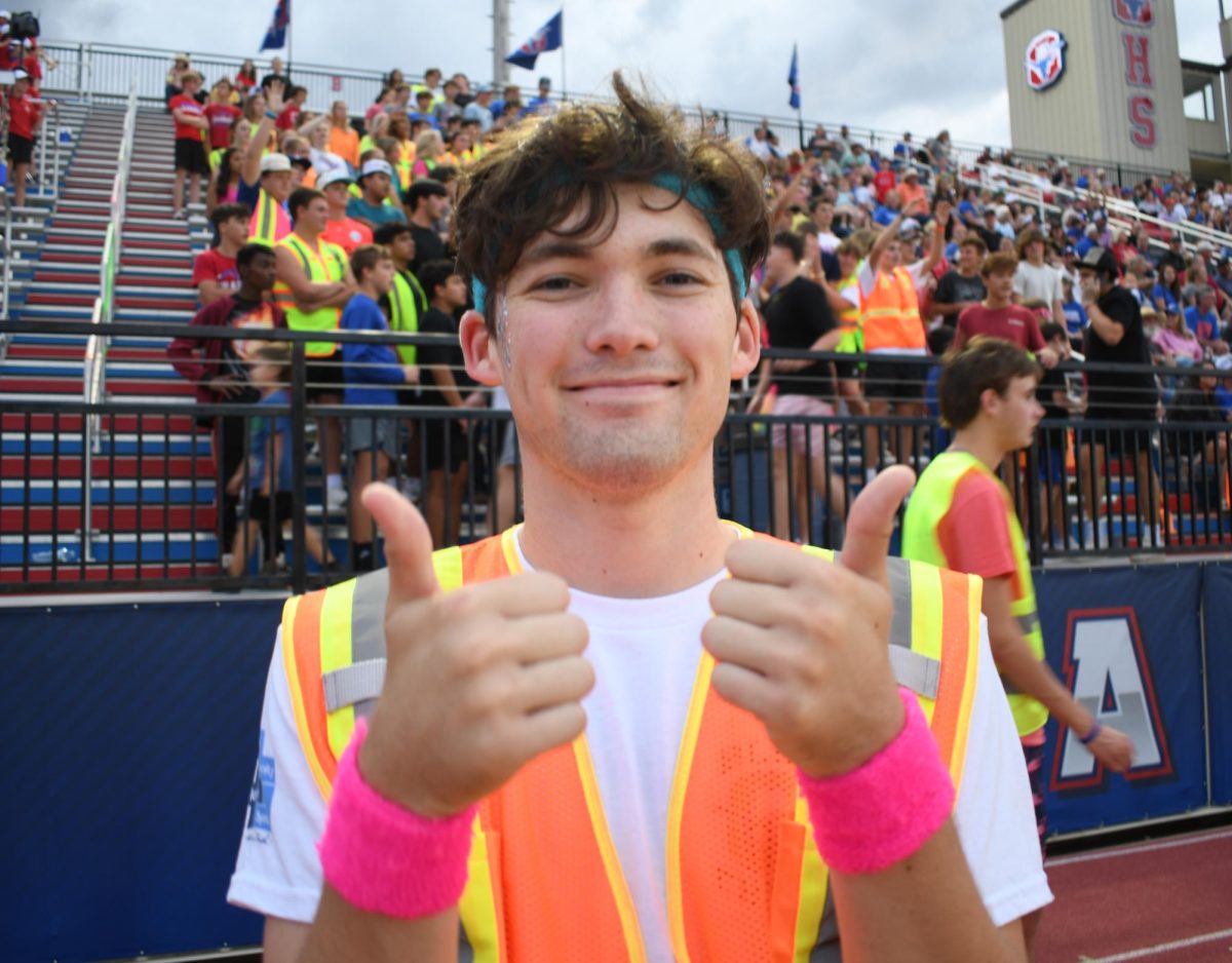 Jack Caddell pictured energizing the student section with his positive energy (8/30/24)