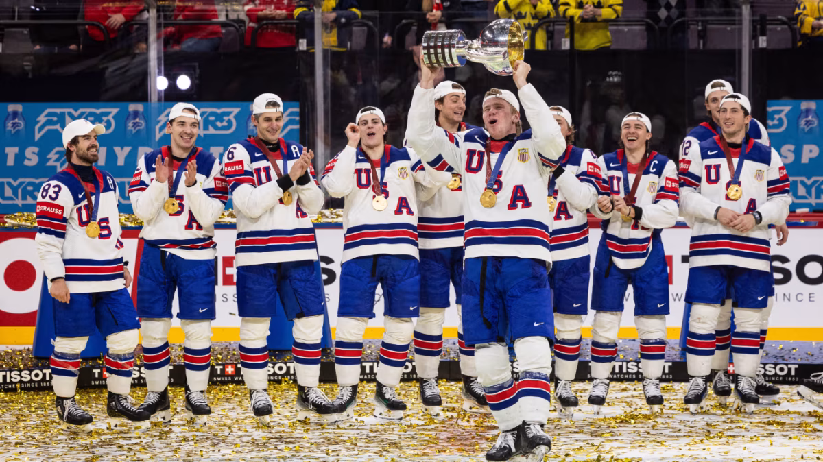 Team USA winning the Olympic Gold in hockey